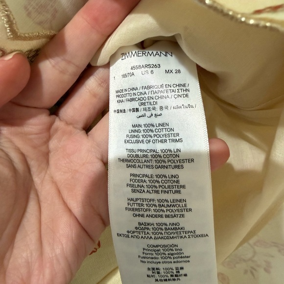 Zimmermann Daylight belted scalloped pleated printed linen shorts NWOT zimsize1 - Picture 5 of 5